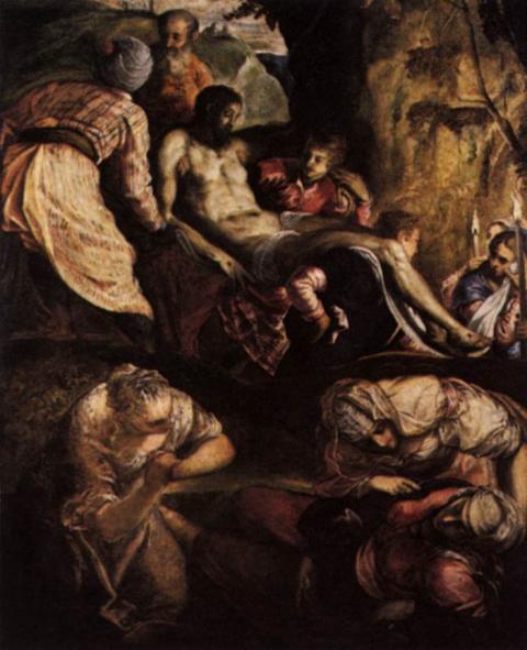 Tintoretto: Christ Carried to the Tomb (Krisztust sírba teszik)